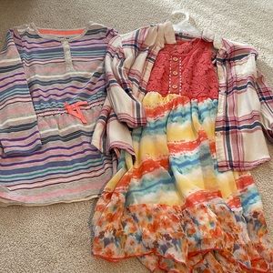 Combo : long sleeves shirt dress, dress and long sleeves blouse